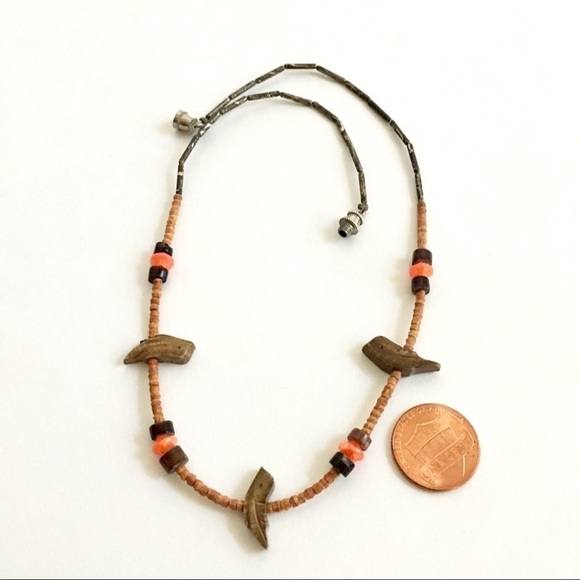 Vintage Boho Chic Fetish Necklace Carved Birds - Picture 7 of 8